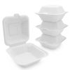 6″ Burger Clamshell (CASE)-Bagasse Material